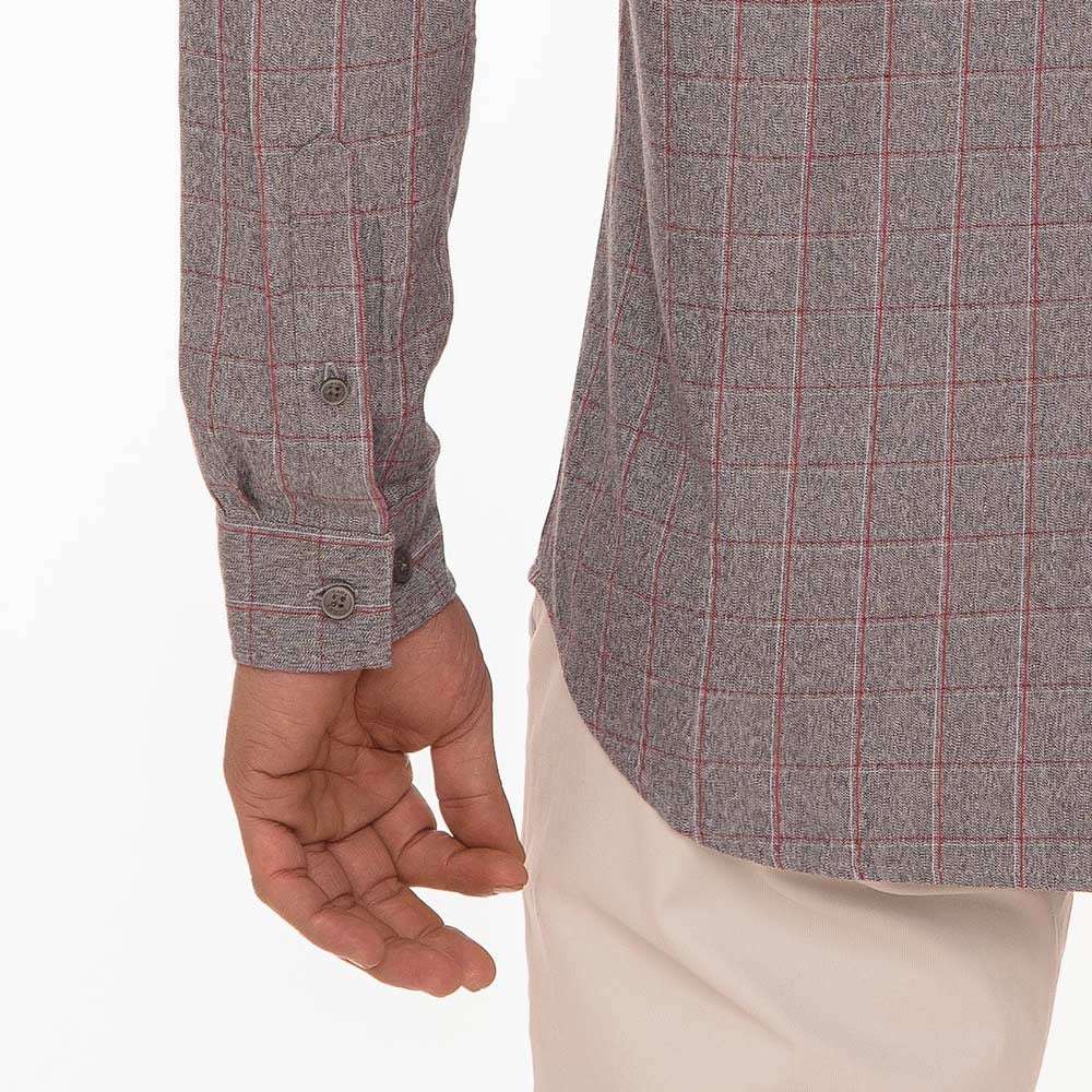 Charcoal Checks Long Sleeve Cotton Shirt(157)