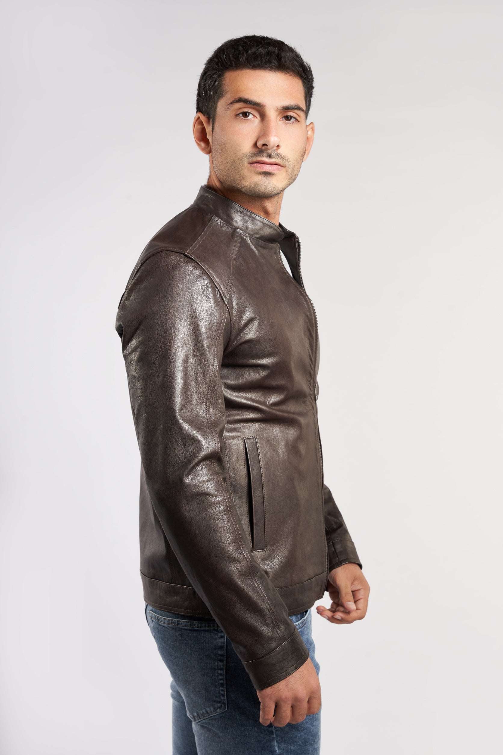 Croc Brown Leather Jacket