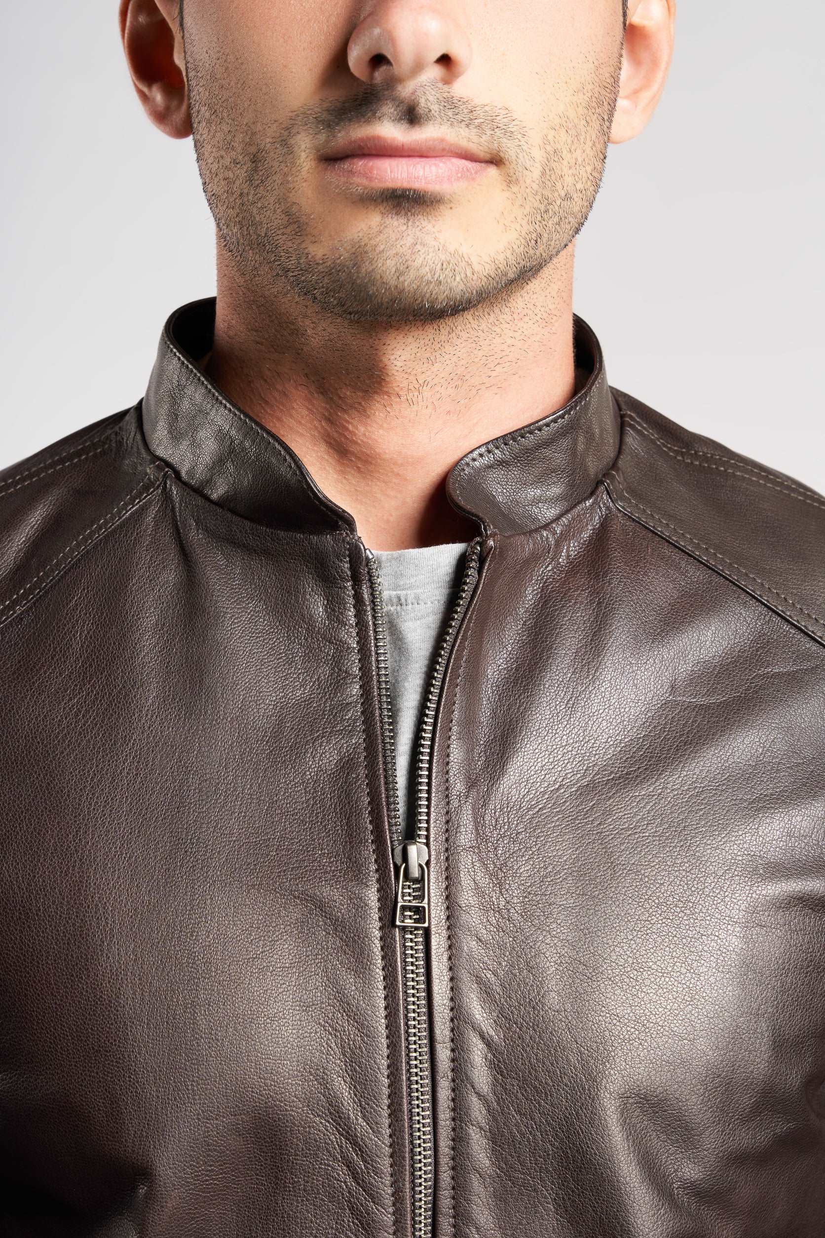 Croc Brown Leather Jacket