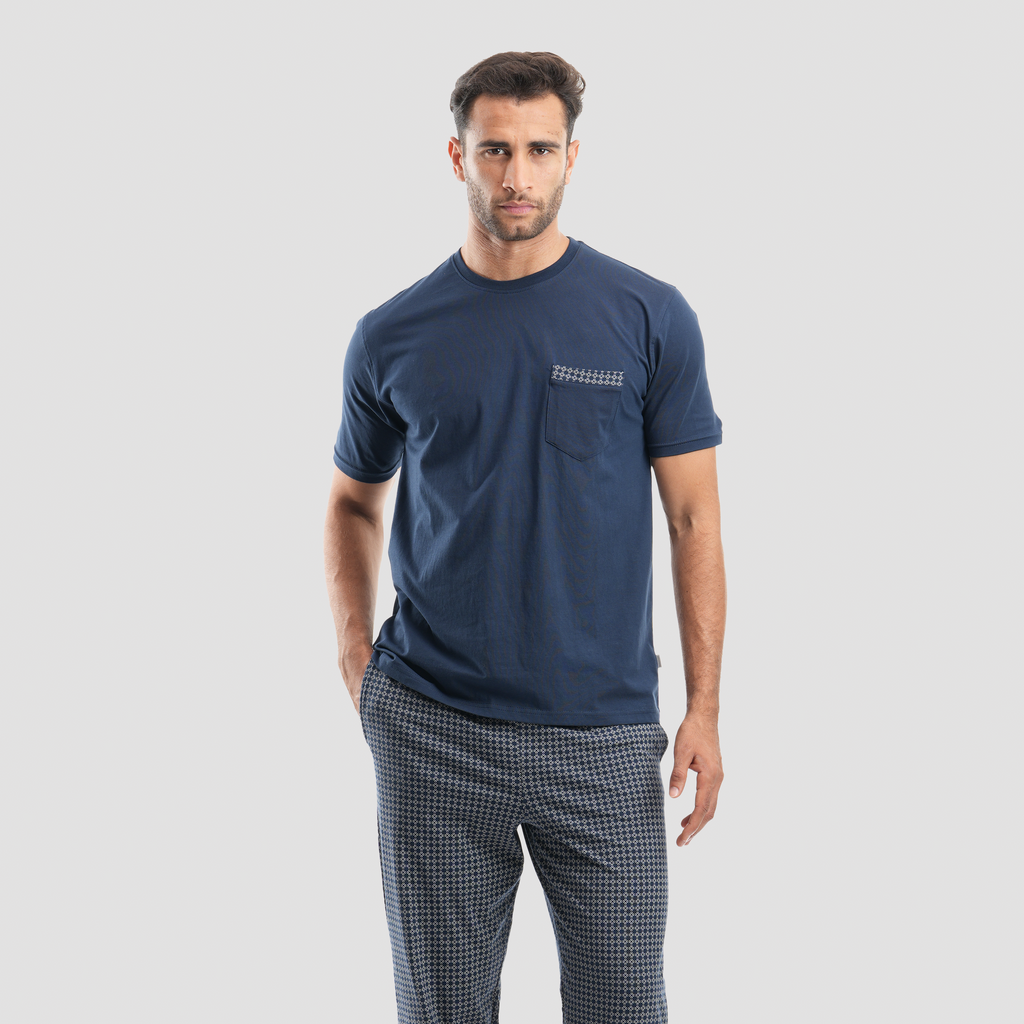 Navy pajamas 2 pieces -MPJH160S - Naga Homme