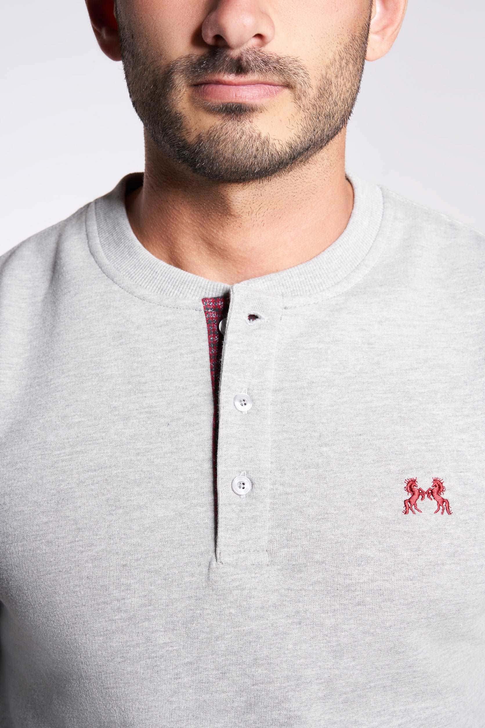 Grey 2-piece men's pajama(mpjl117)