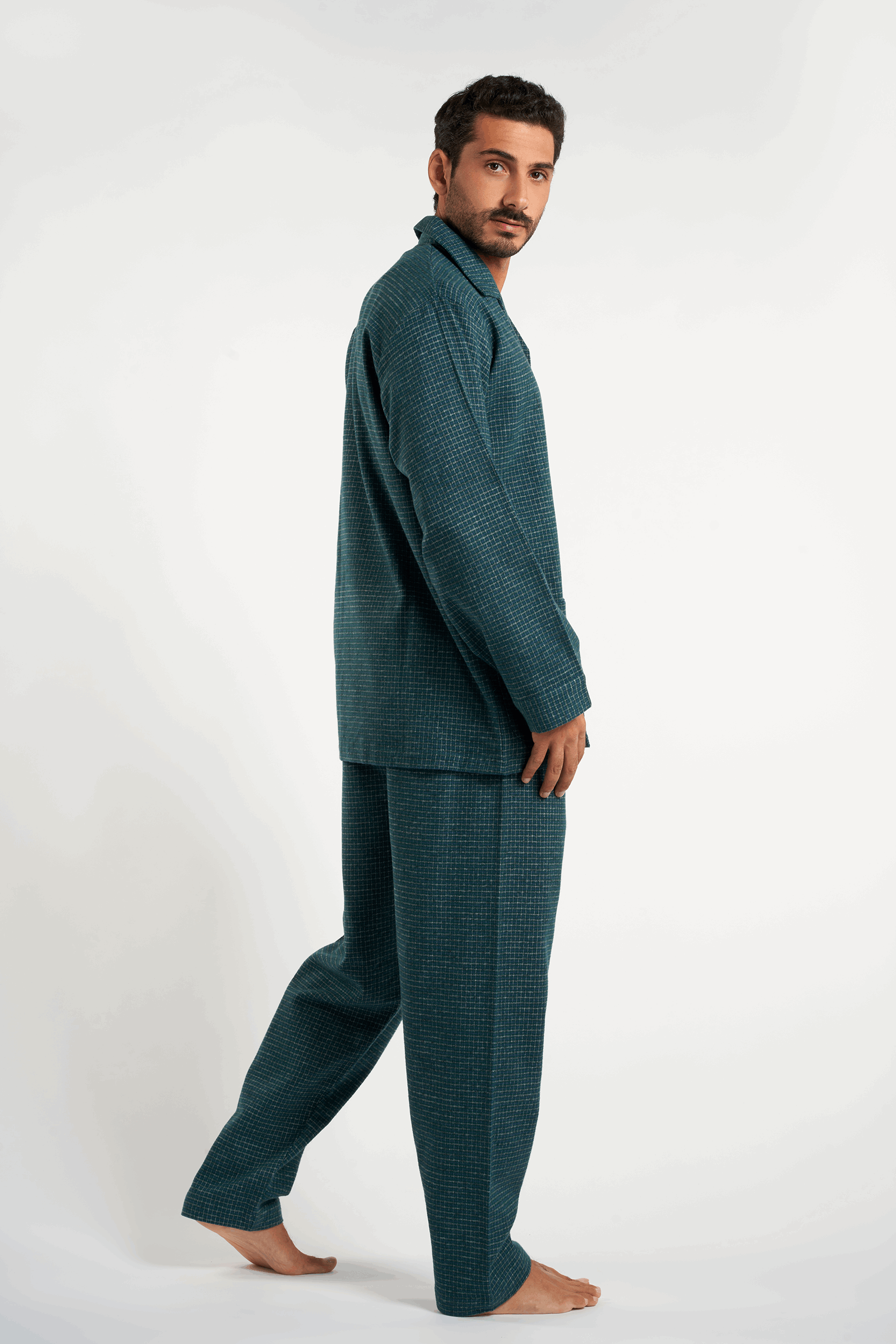 Green two-piece men's pajama(mpjlc-93)