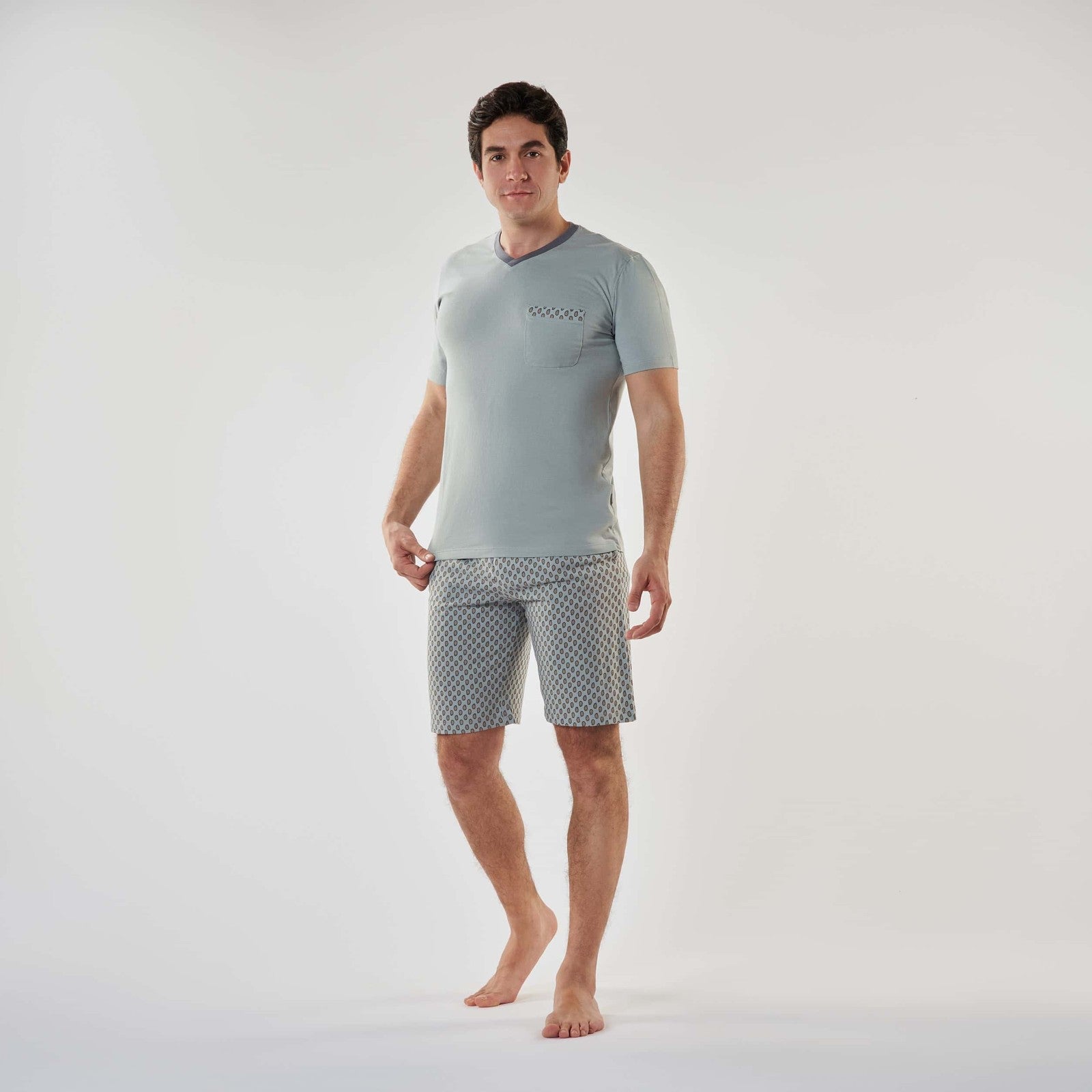 Men’s V-Neck Short Pajamas - 
MPJS-38S - nagahomme