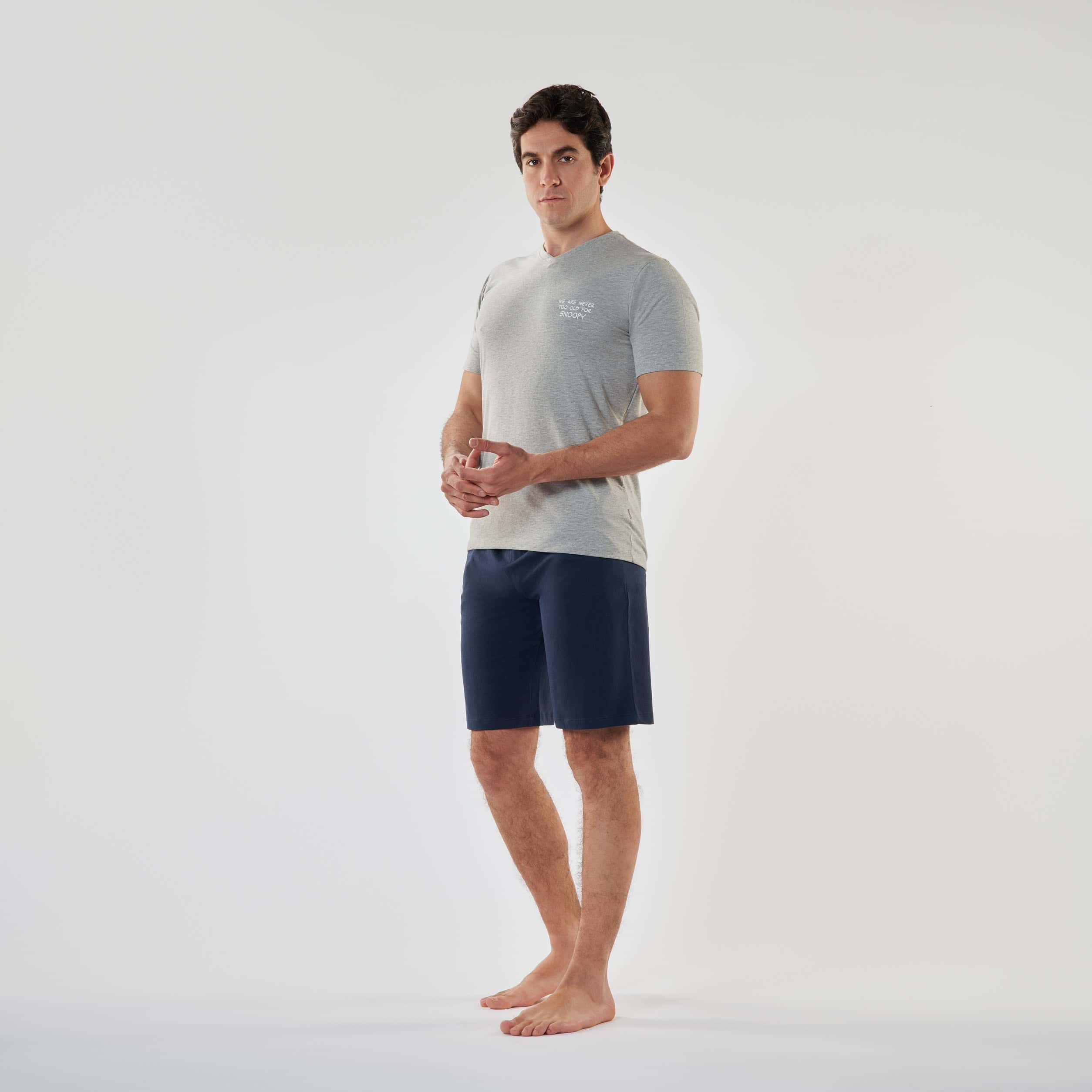 Men’s V-Neck Short Pajamas - 
MPJS-58S - Naga Homme Main image