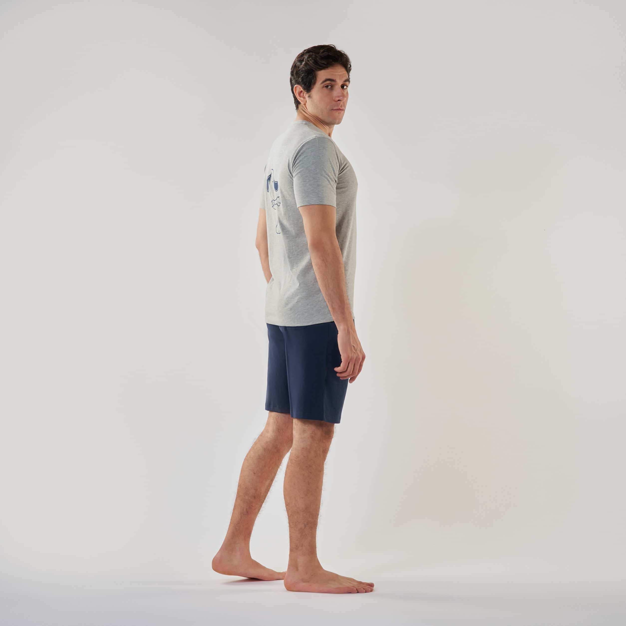 Men’s V-Neck Short Pajamas - 
MPJS-58S - Naga Homme