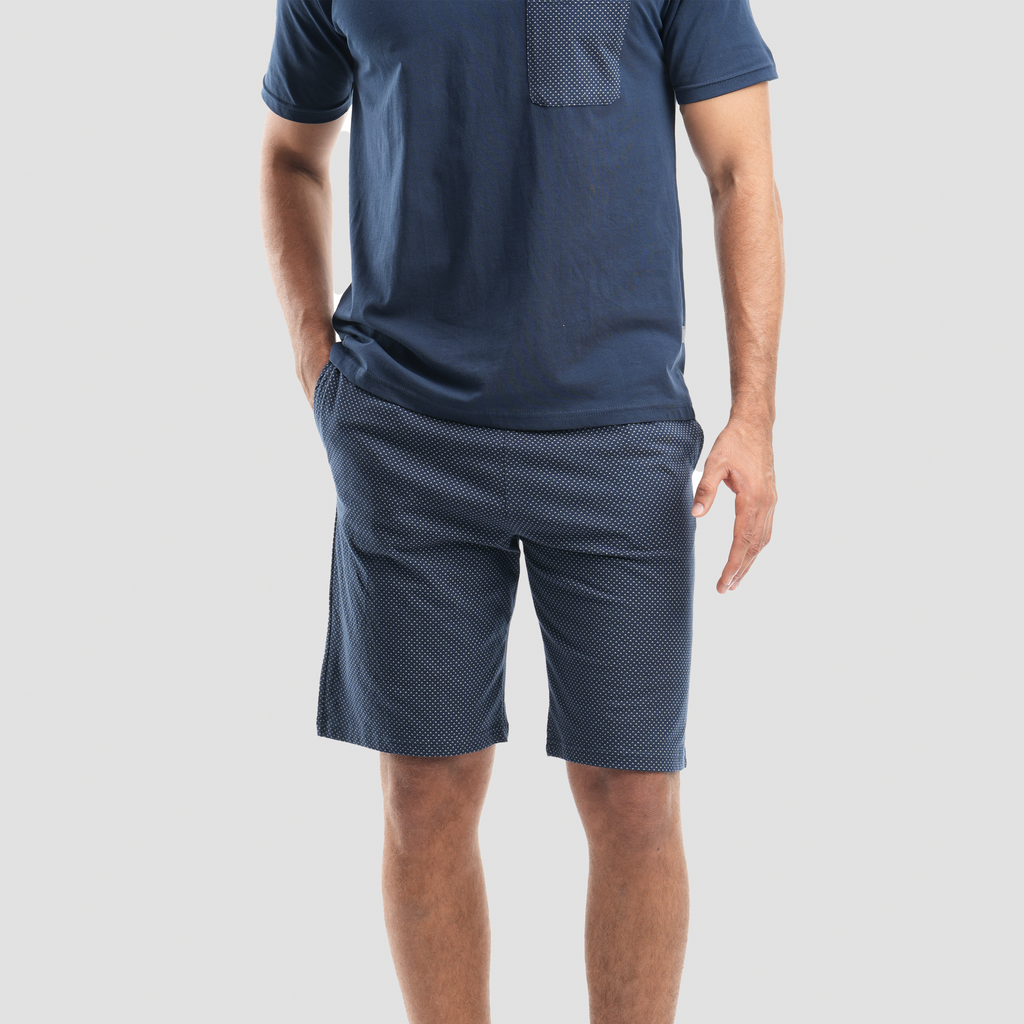 Navy Short Pajamas-MPJS-73 S - Naga Homme