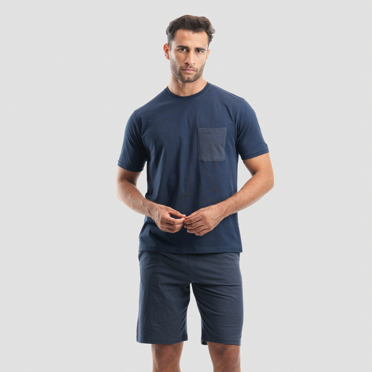 Navy Short Pajamas-MPJS-73 S