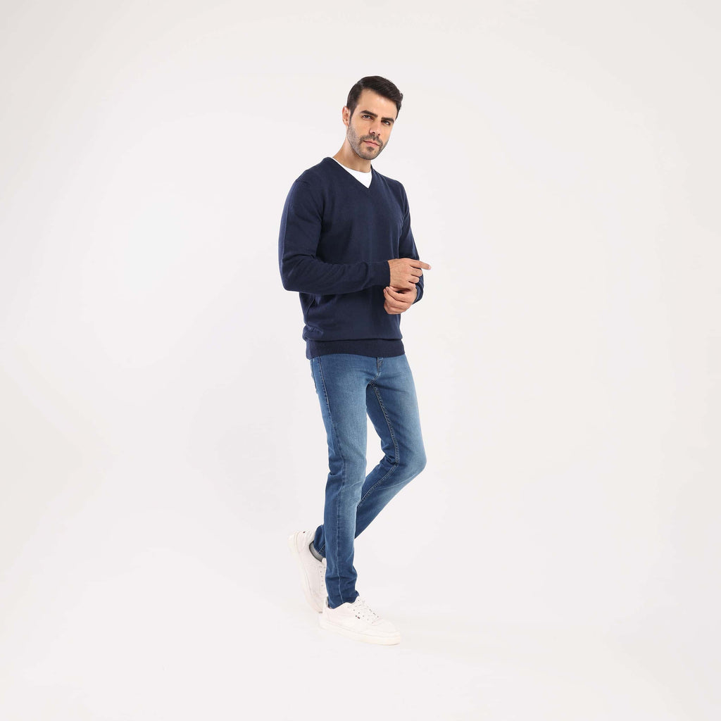 Navy V-Neck Pullover(13) - nagahomme