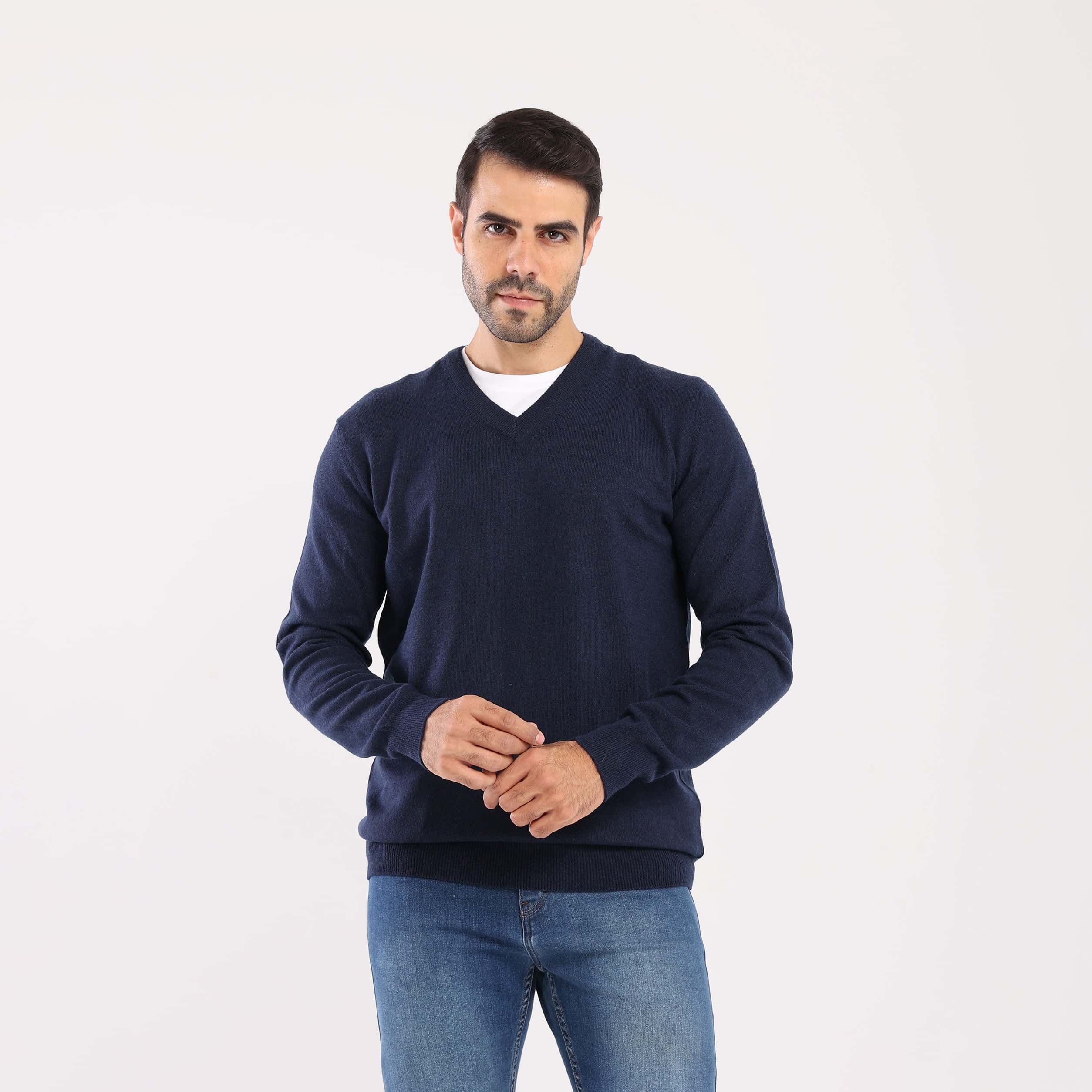 Navy V-Neck Pullover(13) - nagahomme Main image