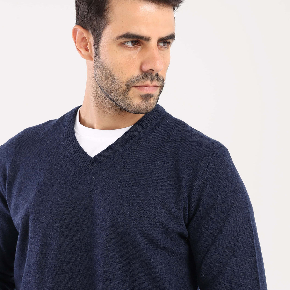Navy V-Neck Pullover(13) - nagahomme