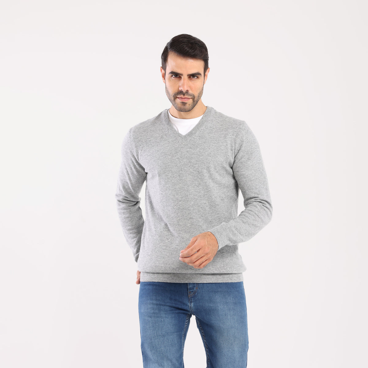 Grey V-Neck Pullover(13)