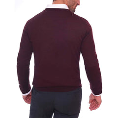 Burgandi V-Neck Pullover(13)