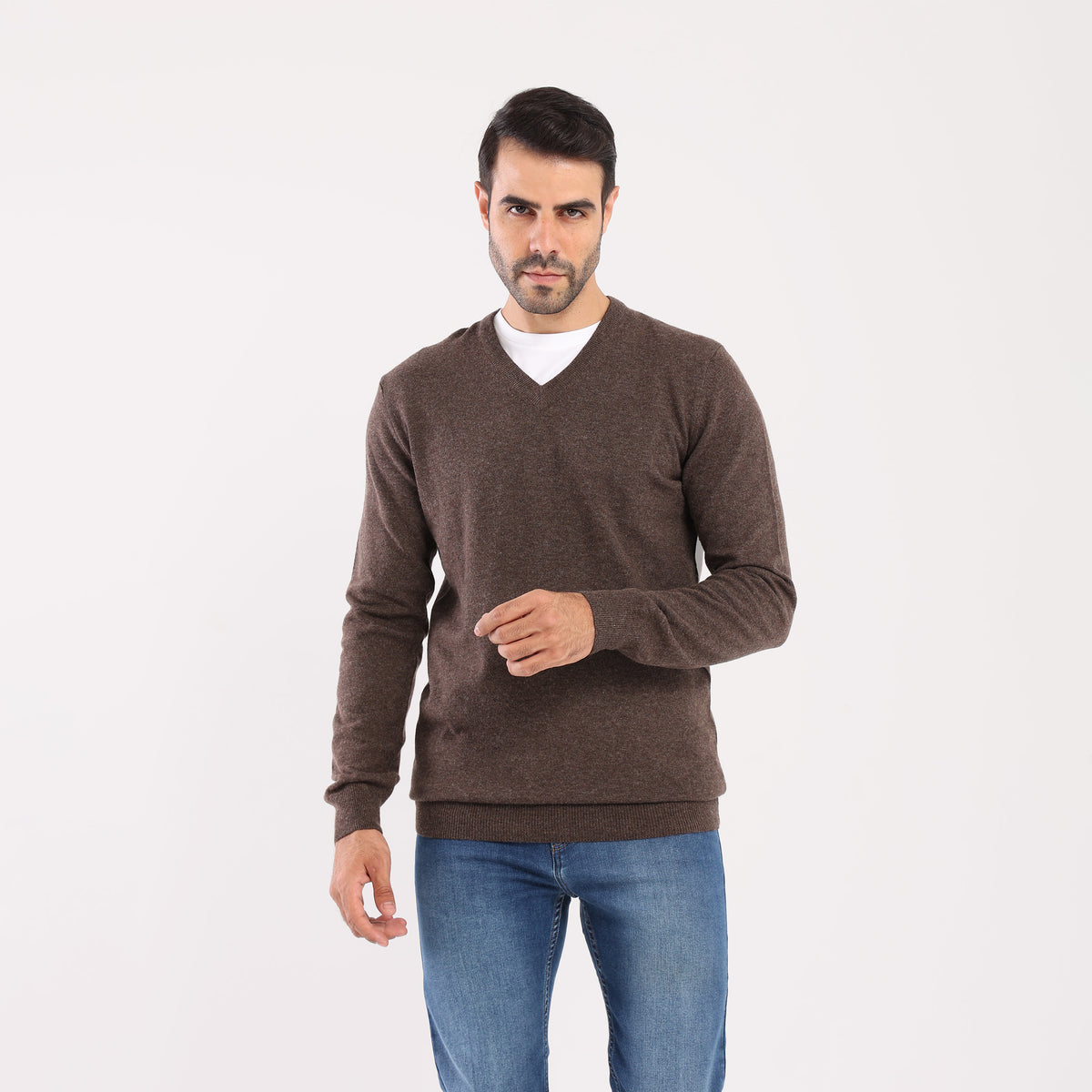 Choclate V-Neck Pullover(13)