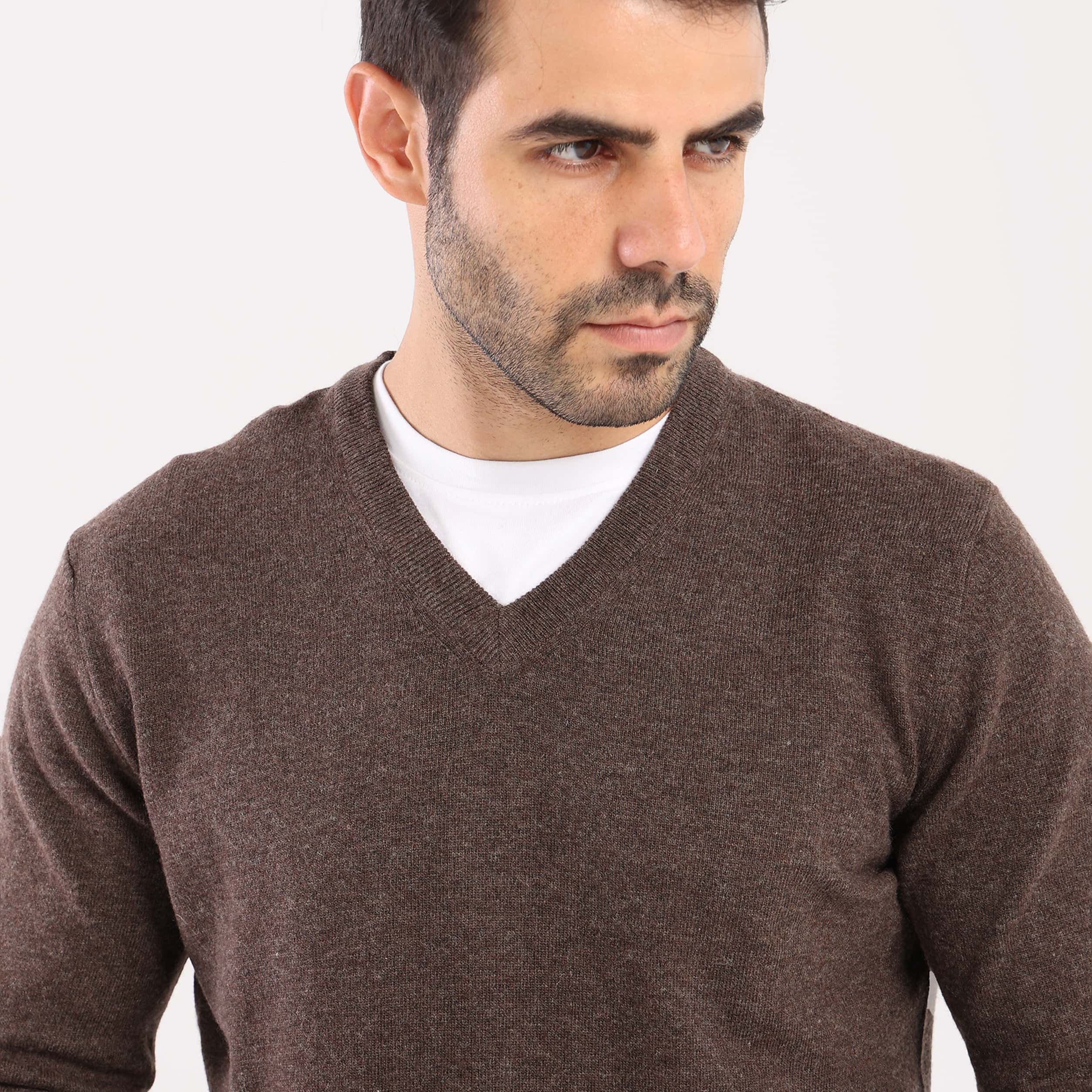 Choclate V-Neck Pullover(13) Secondary image