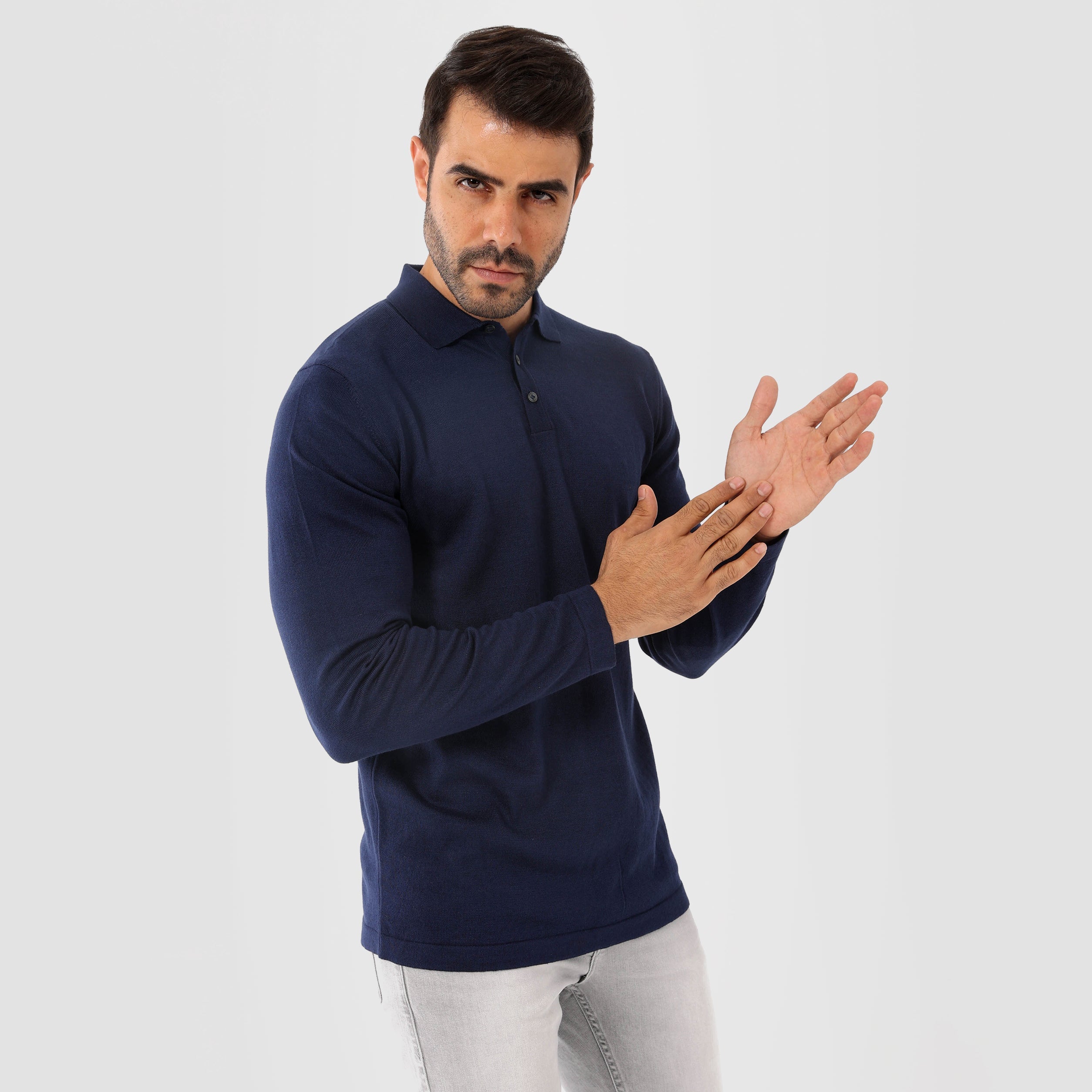 Navy Pullover Basic Long Sleeve - MPLBSC-86 - nagahomme Main image
