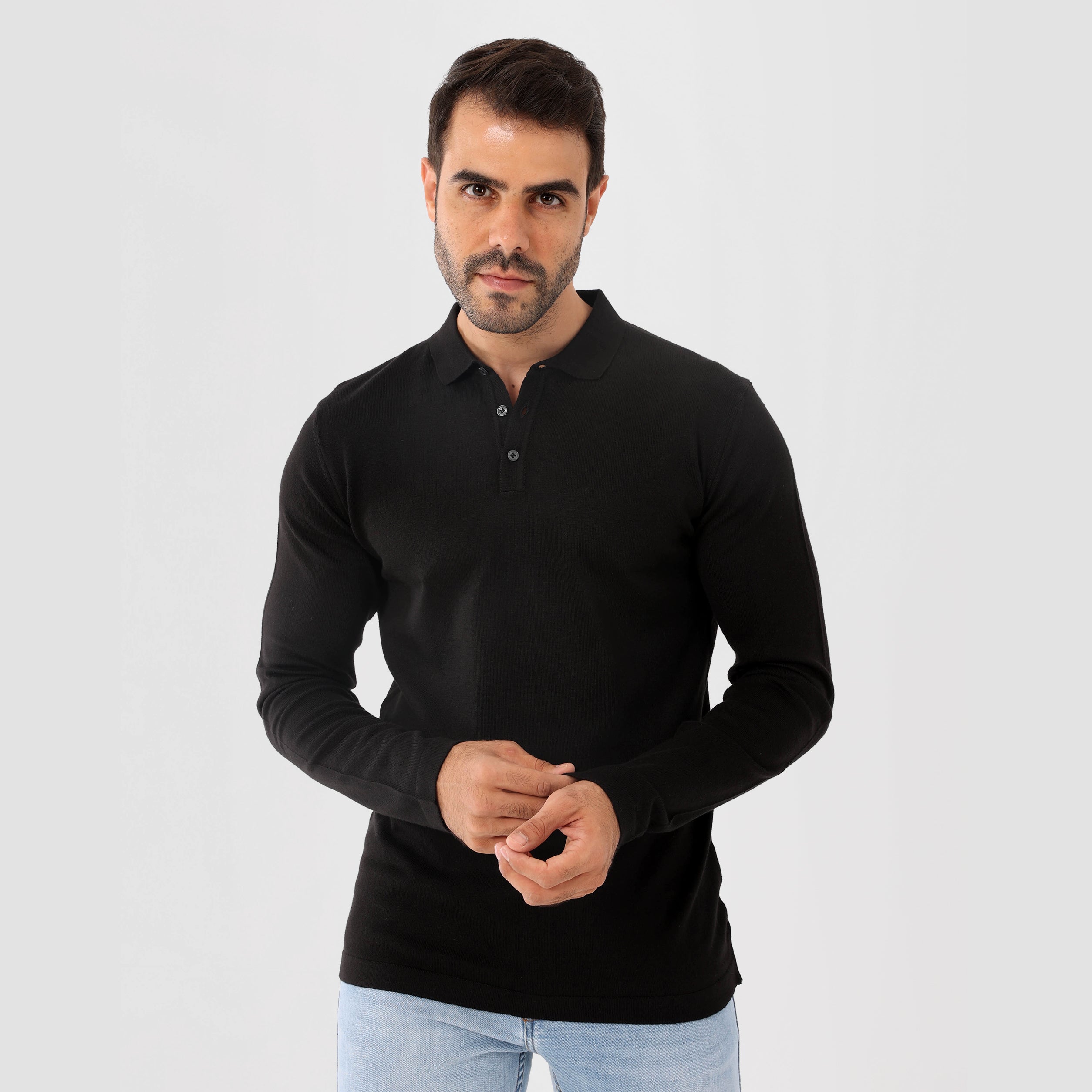 Black Pullover Basic Long Sleeve - MPLBSC-86 - nagahomme Main image