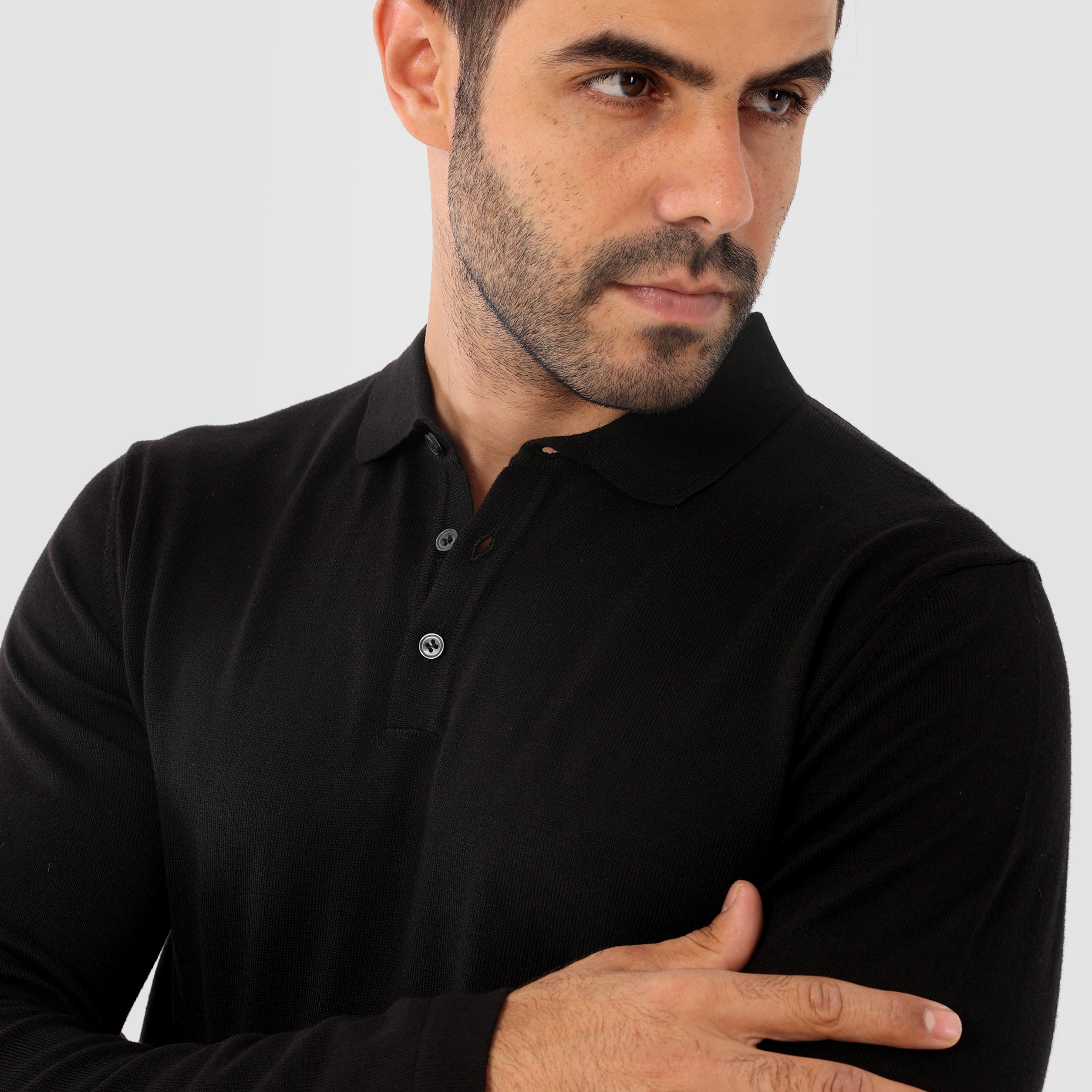 Black Pullover Basic Long Sleeve - MPLBSC-86 Secondary image