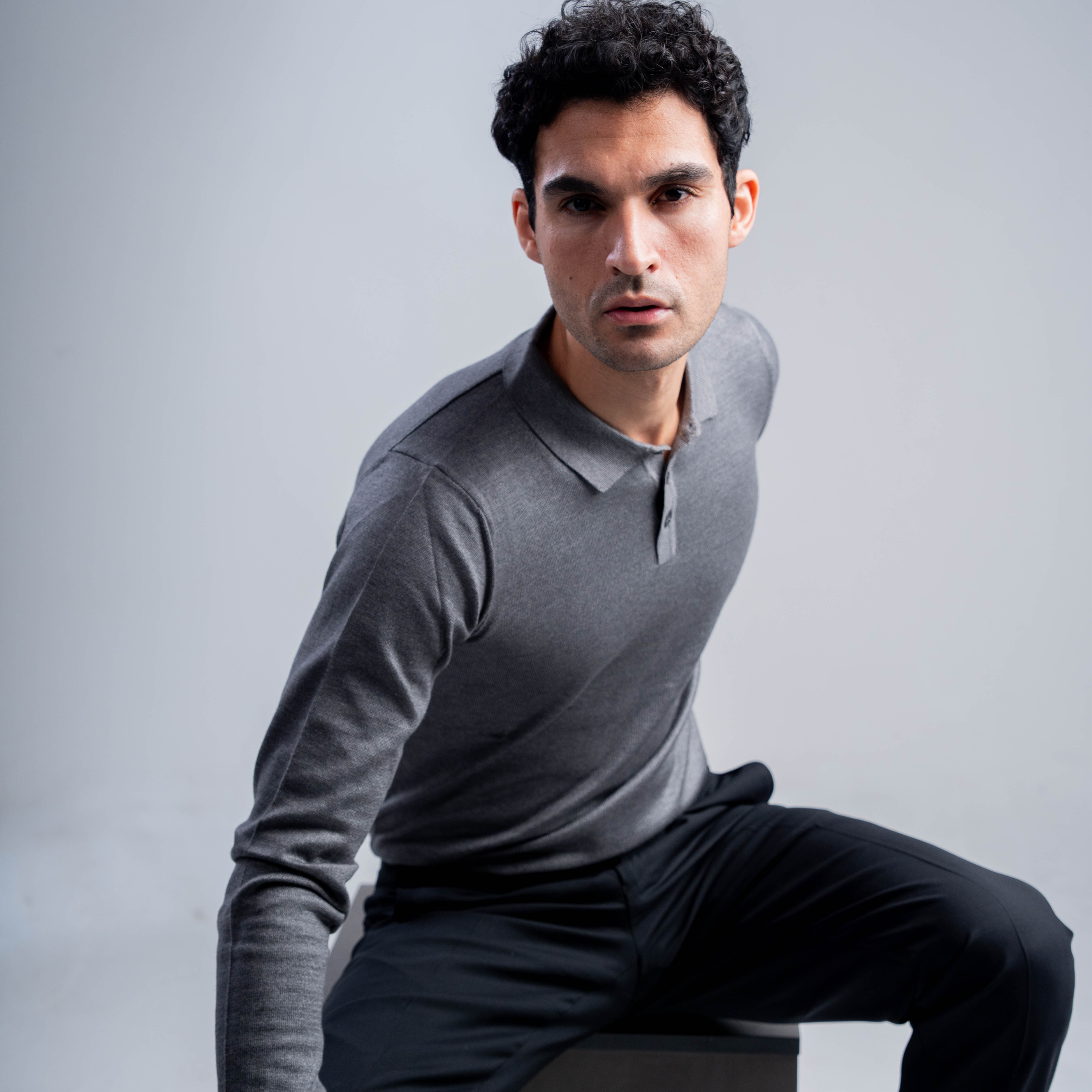 Grey Pullover Basic Long Sleeve - MPLBSC-86 Secondary image