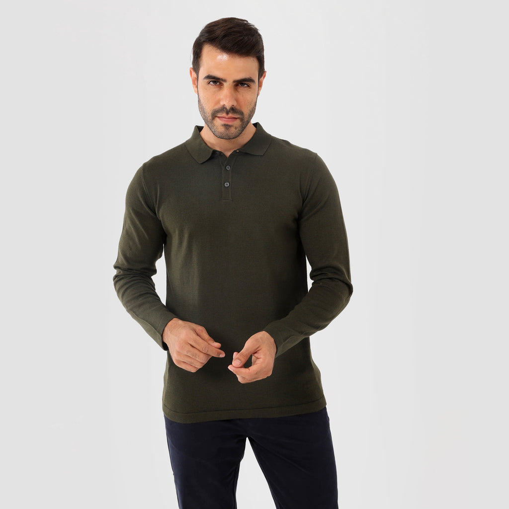 Olive Pullover Basic Long Sleeve - MPLBSC-86 - nagahomme