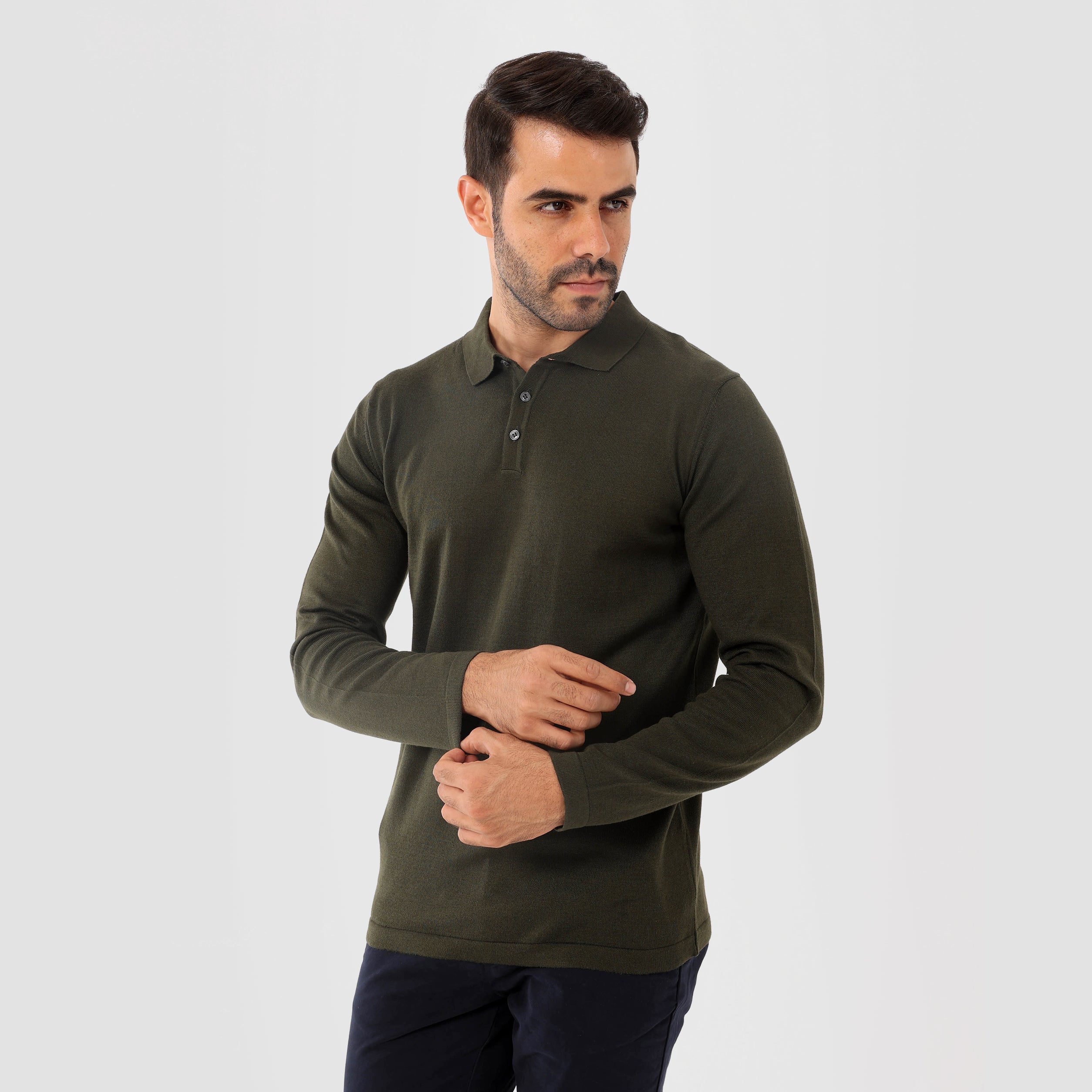 Olive Pullover Basic Long Sleeve - MPLBSC-86 - nagahomme