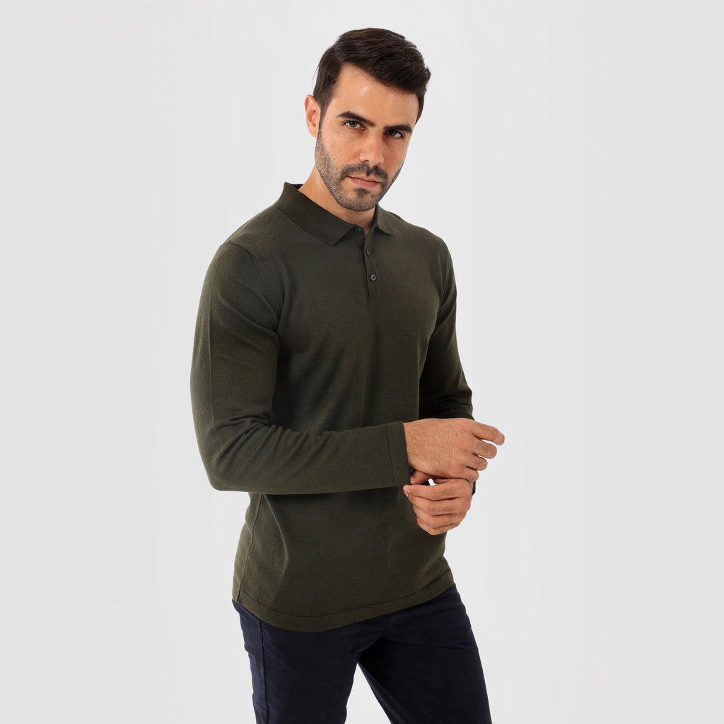 Olive Pullover Basic Long Sleeve - MPLBSC-86 - nagahomme