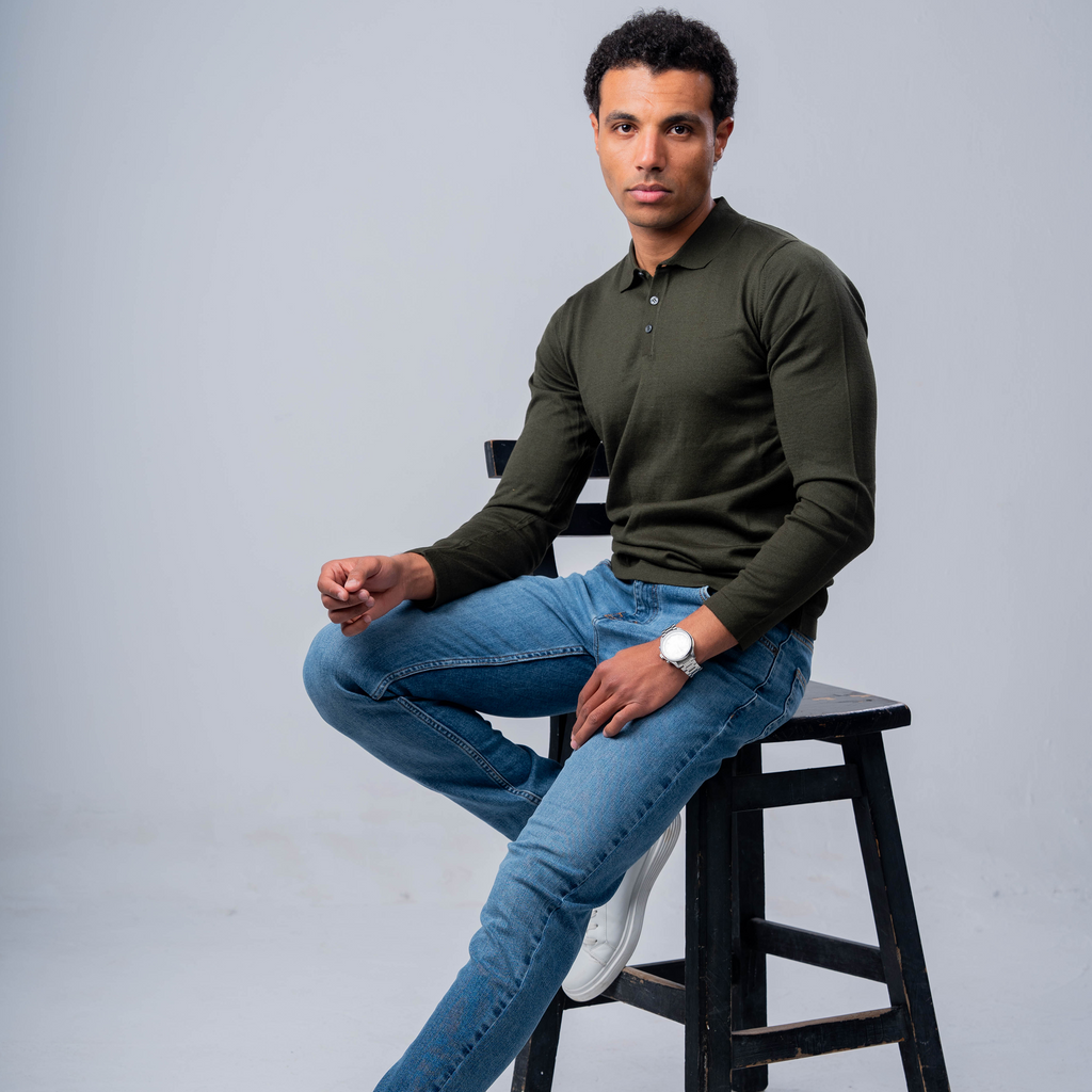 Olive Pullover Basic Long Sleeve - MPLBSC-86 - nagahomme