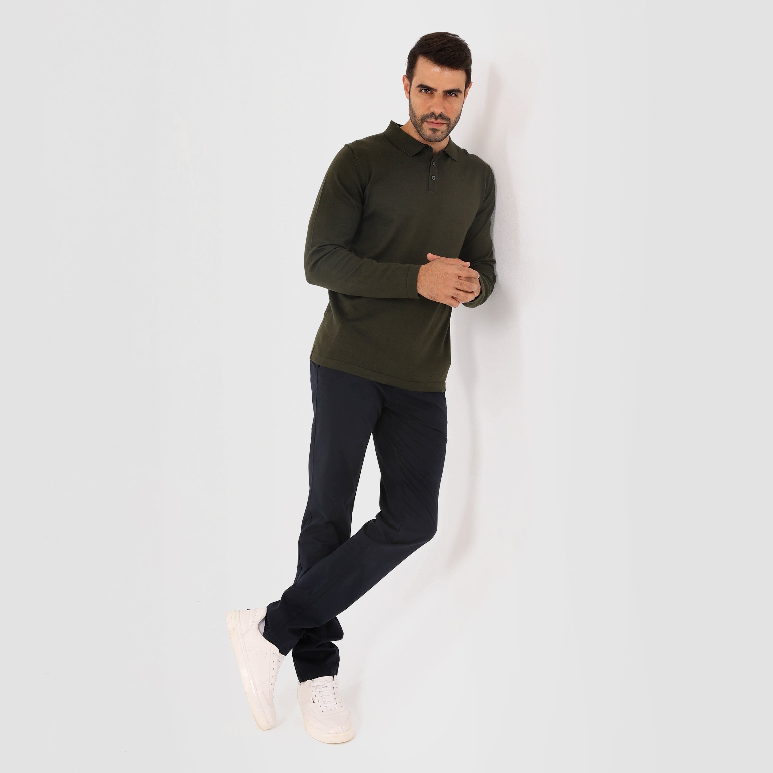Olive Pullover Basic Long Sleeve - MPLBSC-86 - nagahomme