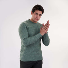 Pistache Pullover Round Neck Cables(23)