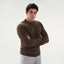 Brown Pullover Round Neck Cables(23) - nagahomme