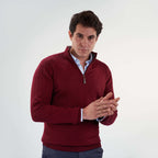 Dark Bordaux Pullover Mock Neck Cable(24) - nagahomme