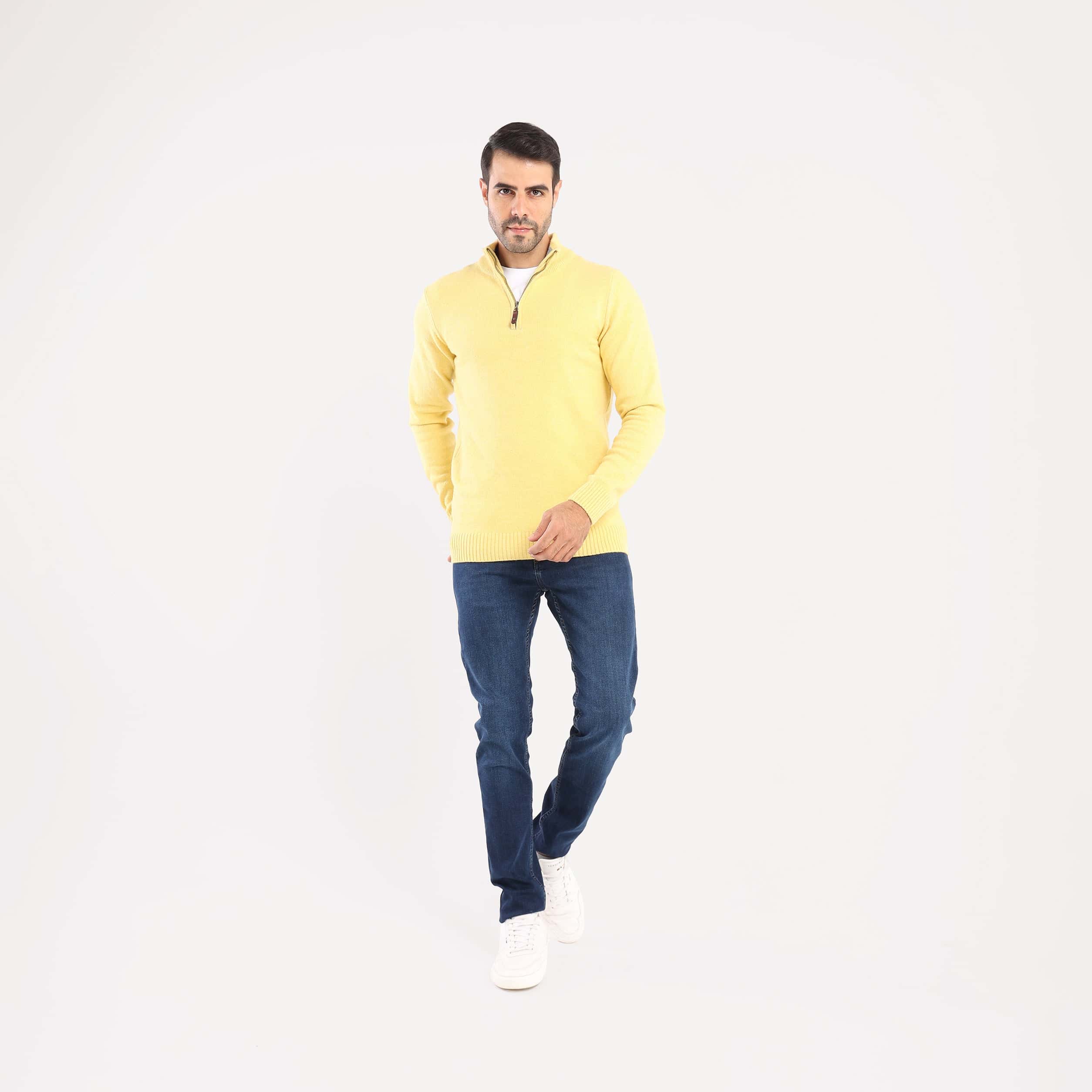 Men's Mock Neck Knit Pullover-MPLFSH-26