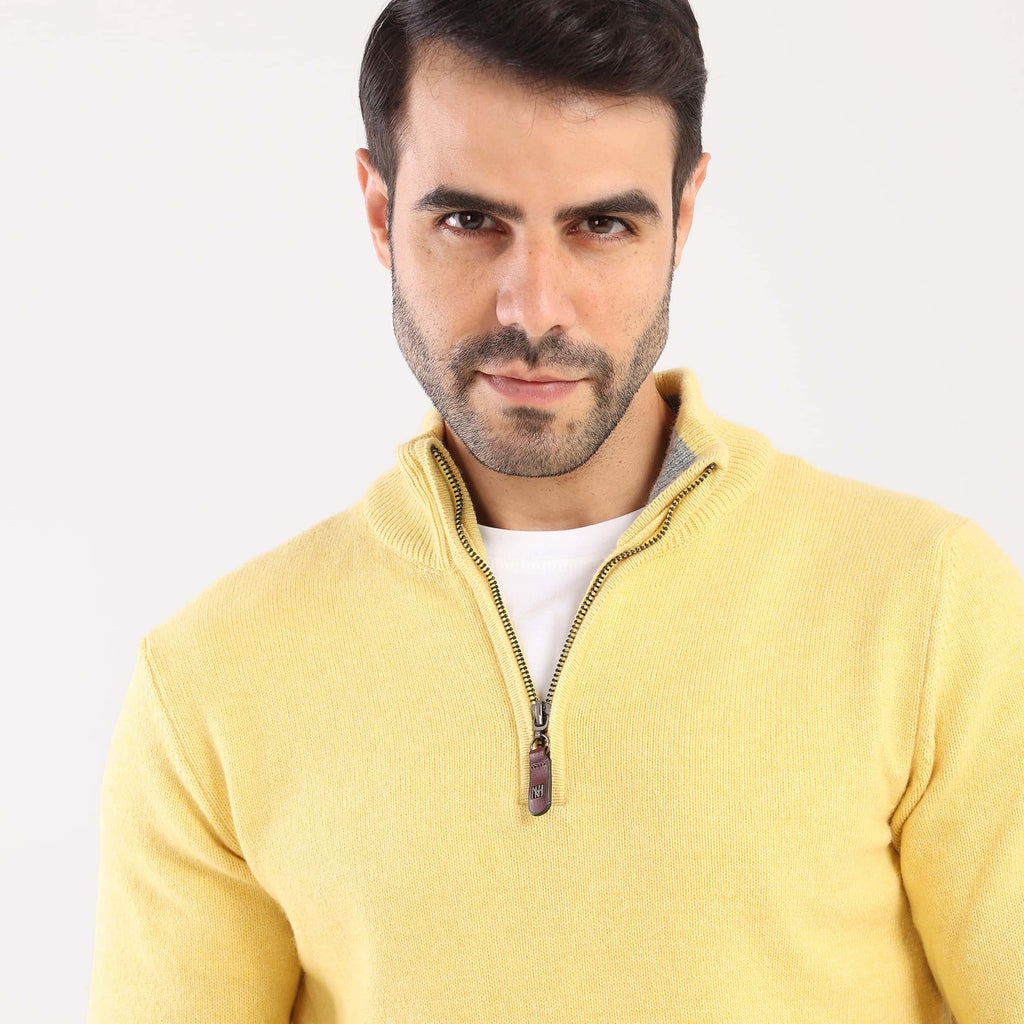 Men's Mock Neck Knit Pullover-MPLFSH-26