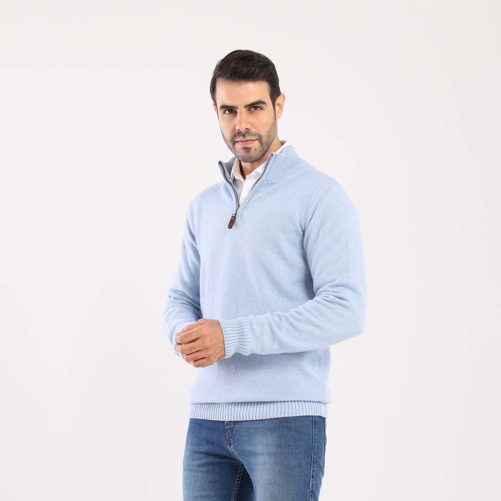 Men's Mock Neck Knit Pullover-MPLFSH-26