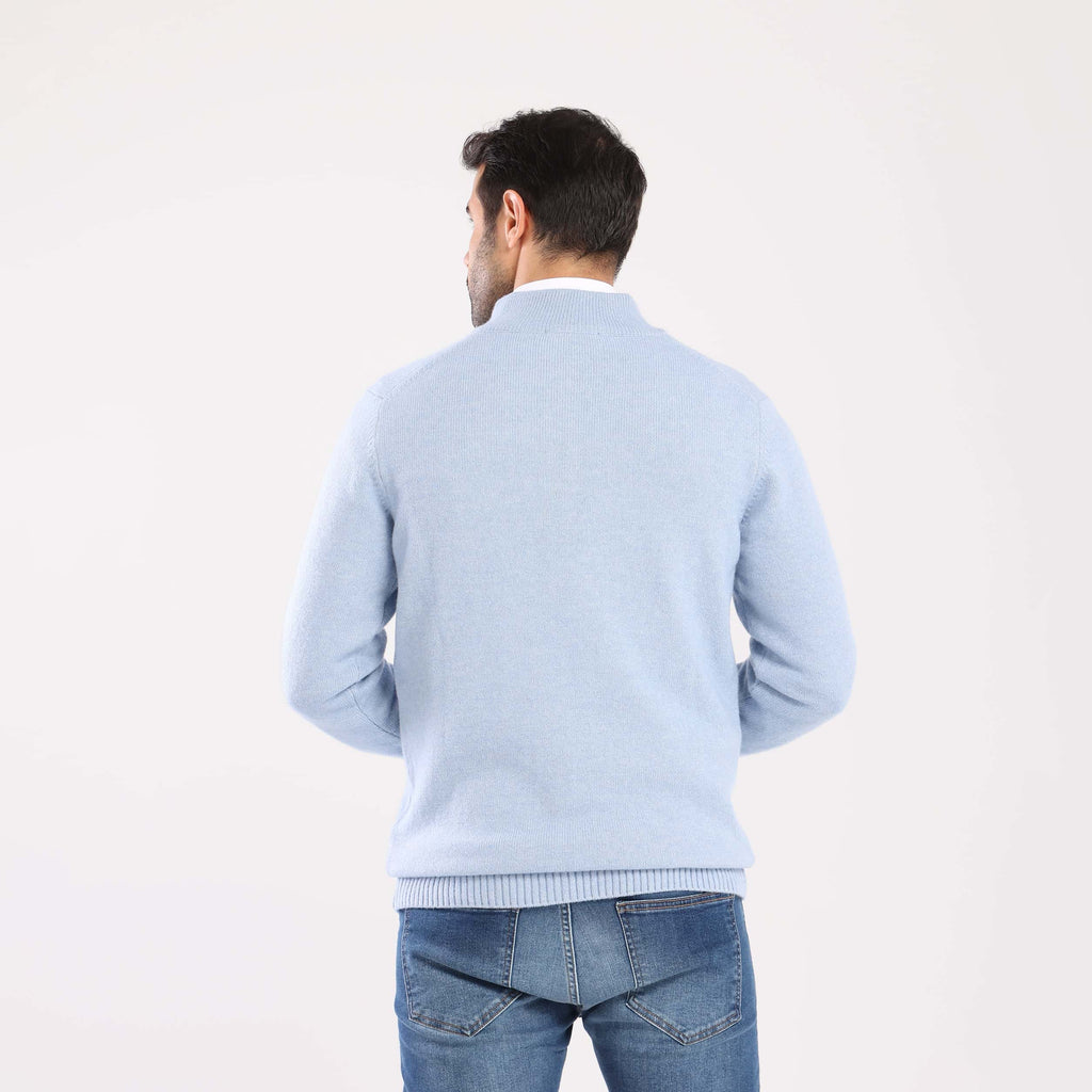 Men's Mock Neck Knit Pullover-MPLFSH-26