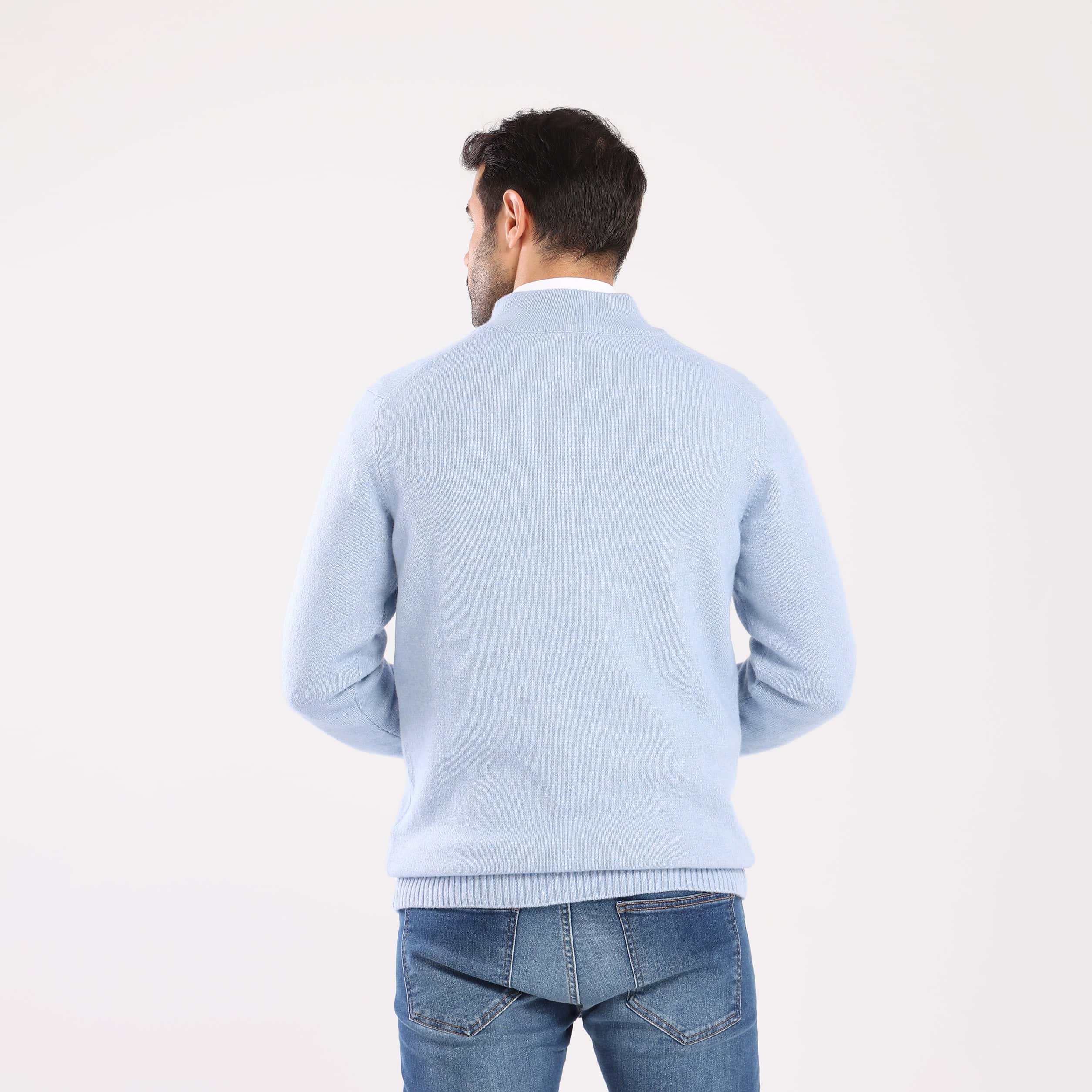 Men's Mock Neck Knit Pullover-MPLFSH-26