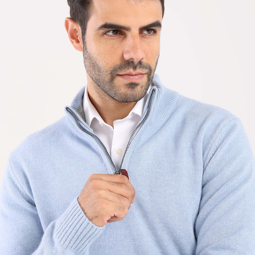 Men's Mock Neck Knit Pullover-MPLFSH-26