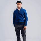 Men's Mock Neck Knit Pullover-MPLFSH-26
