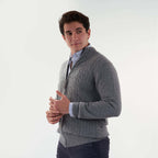 Grey Pullover-Jacket Zipper Cable(11) - nagahomme