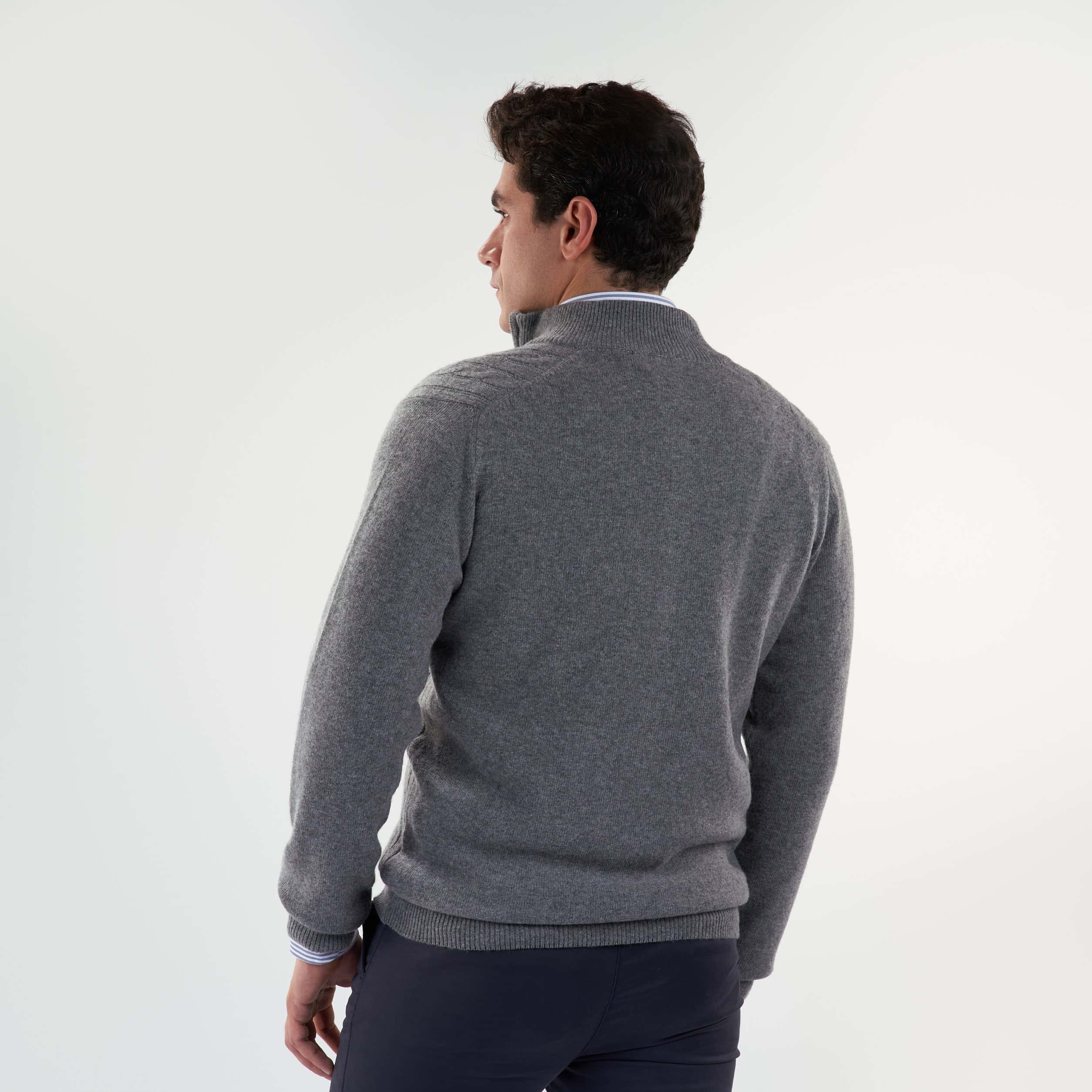 Grey Pullover-Jacket Zipper Cable(11) - nagahomme