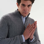 Grey Pullover-Jacket Zipper Cable(11) - nagahomme