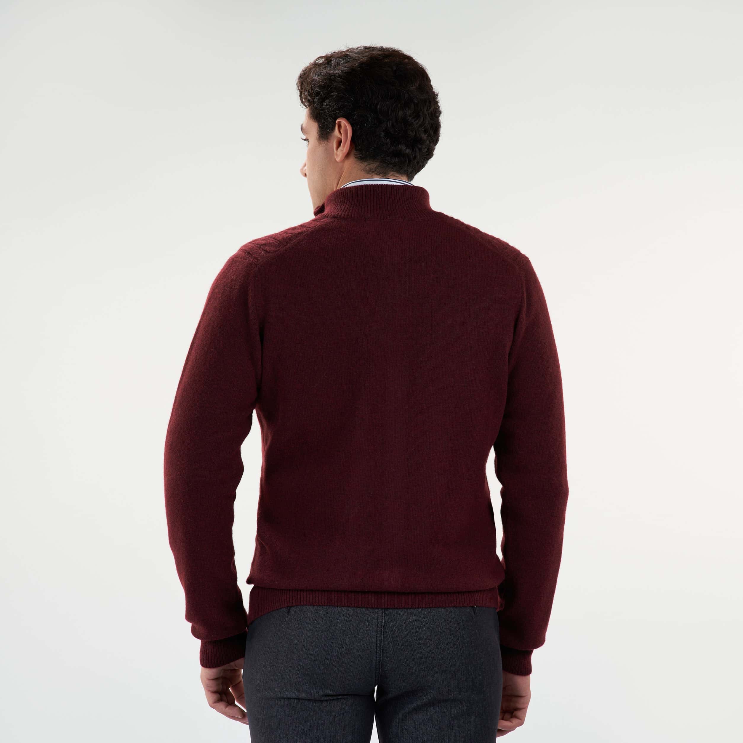 Dark Bordaux Pullover-Jacket Zipper Cable(11) - nagahomme