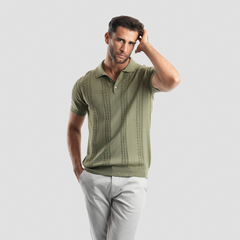 Olive Green Short Sleeves Polo - MPO130s