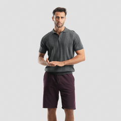 Charcoal chanee short sleeve polo-MPO130s