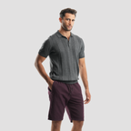 Charcoal chanee short sleeve polo-MPO130s - Naga Homme