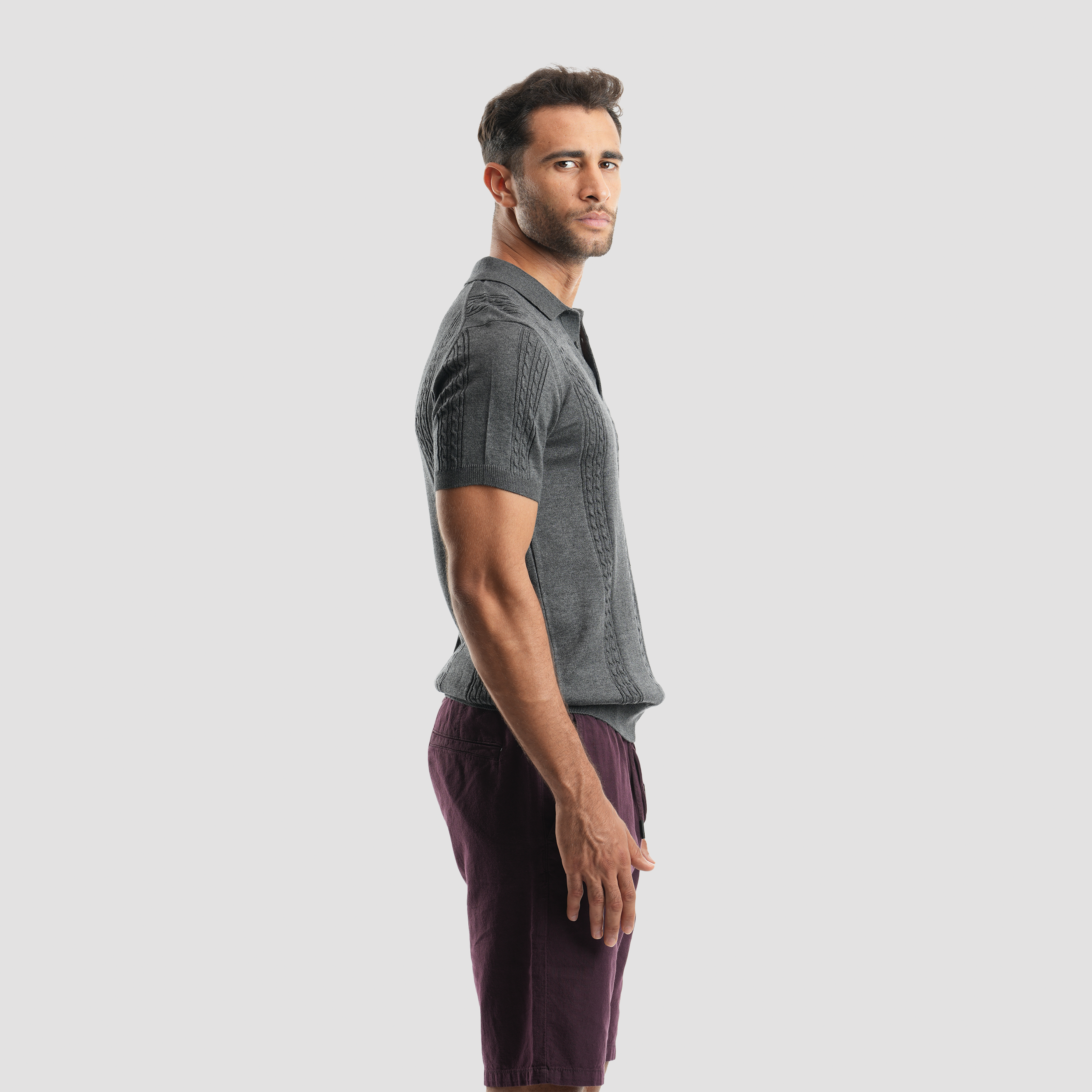 Charcoal chanee short sleeve polo-MPO130s
