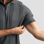 Charcoal chanee short sleeve polo-MPO130s - Naga Homme