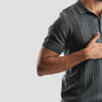 Charcoal chanee short sleeve polo-MPO130s - Naga Homme