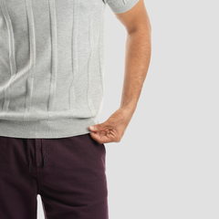 Men's short sleeve grey Polo-MPO132s