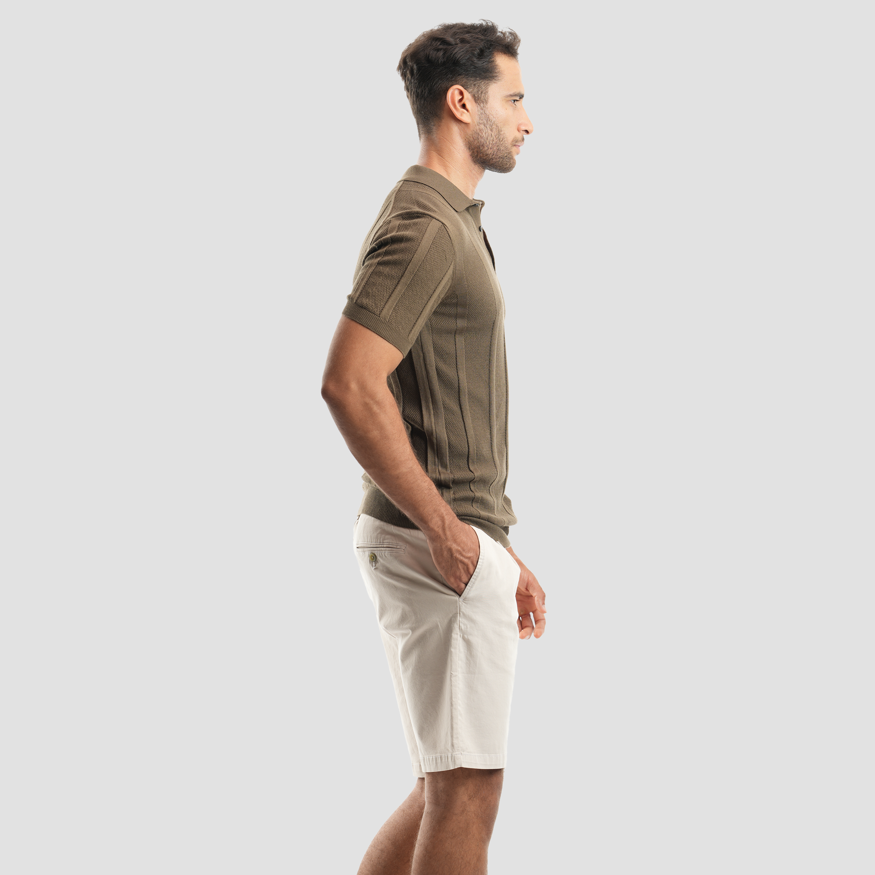 Brown Short sleeve polo-MPO132s
