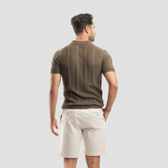 Brown Short sleeve polo-MPO132s
